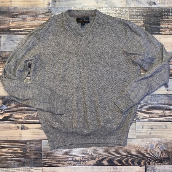 Jos. A. Bank Sweaters - Jos. A. Bank Reserve Merino Wool V-Neck Sweater in brown